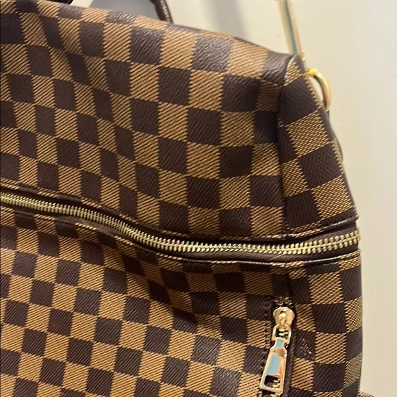 Checkered Brown Backpack - Picture 6 of 14